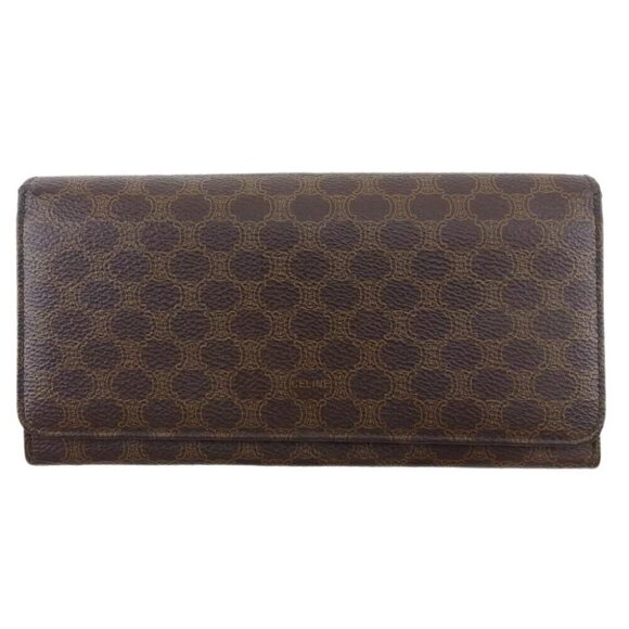 Celine long wallet macadam beige PVC x leather Authentic USED - Picture 1 of 11